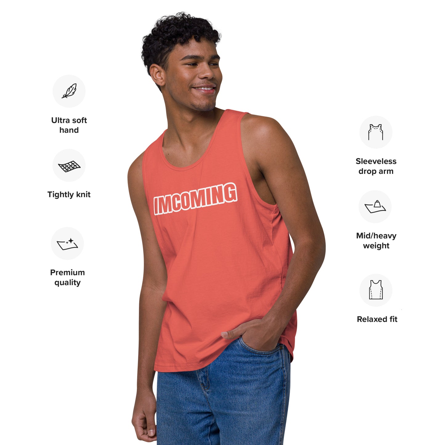 OG IMCOMING WHITE tank top