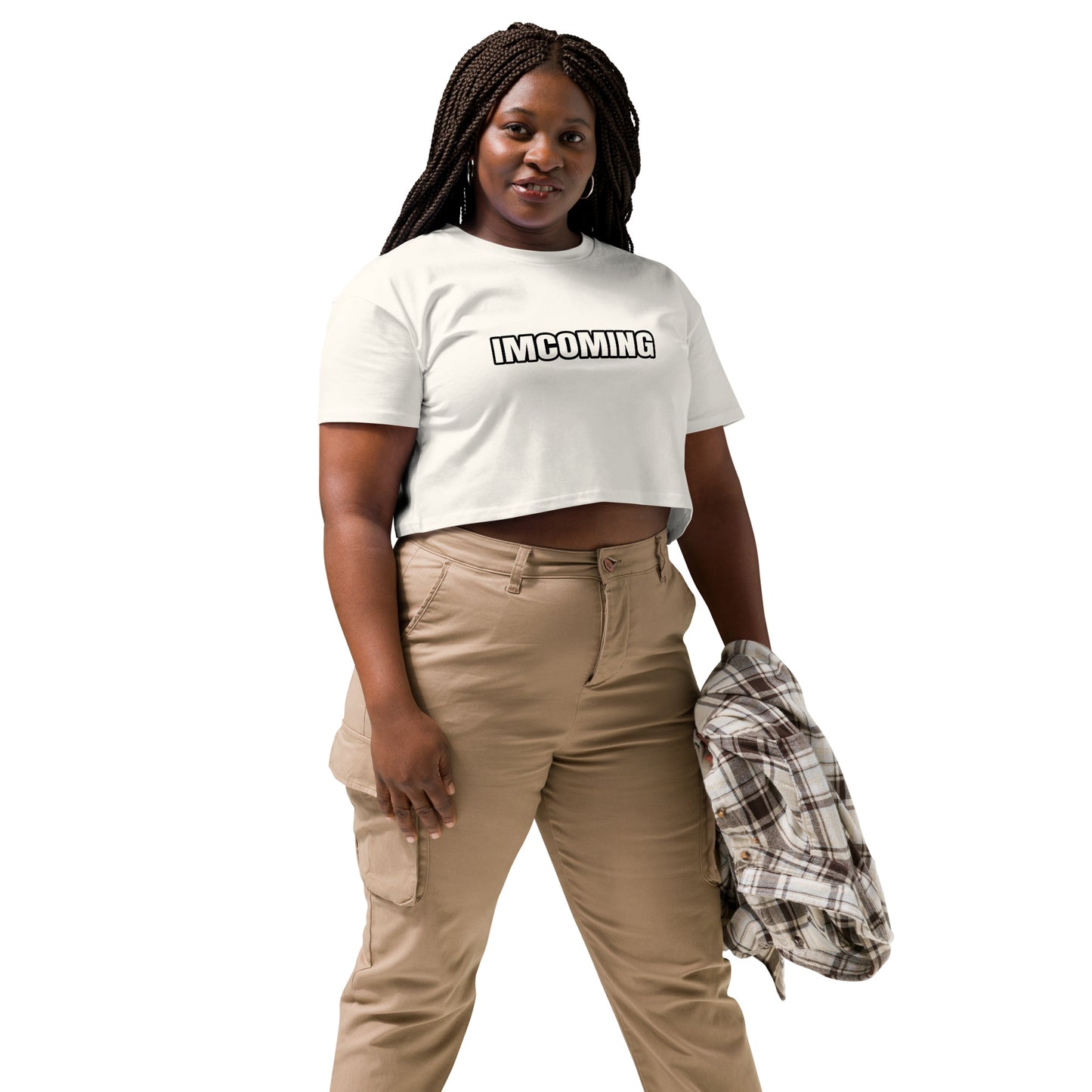 OG IMCOMING BLACK crop top