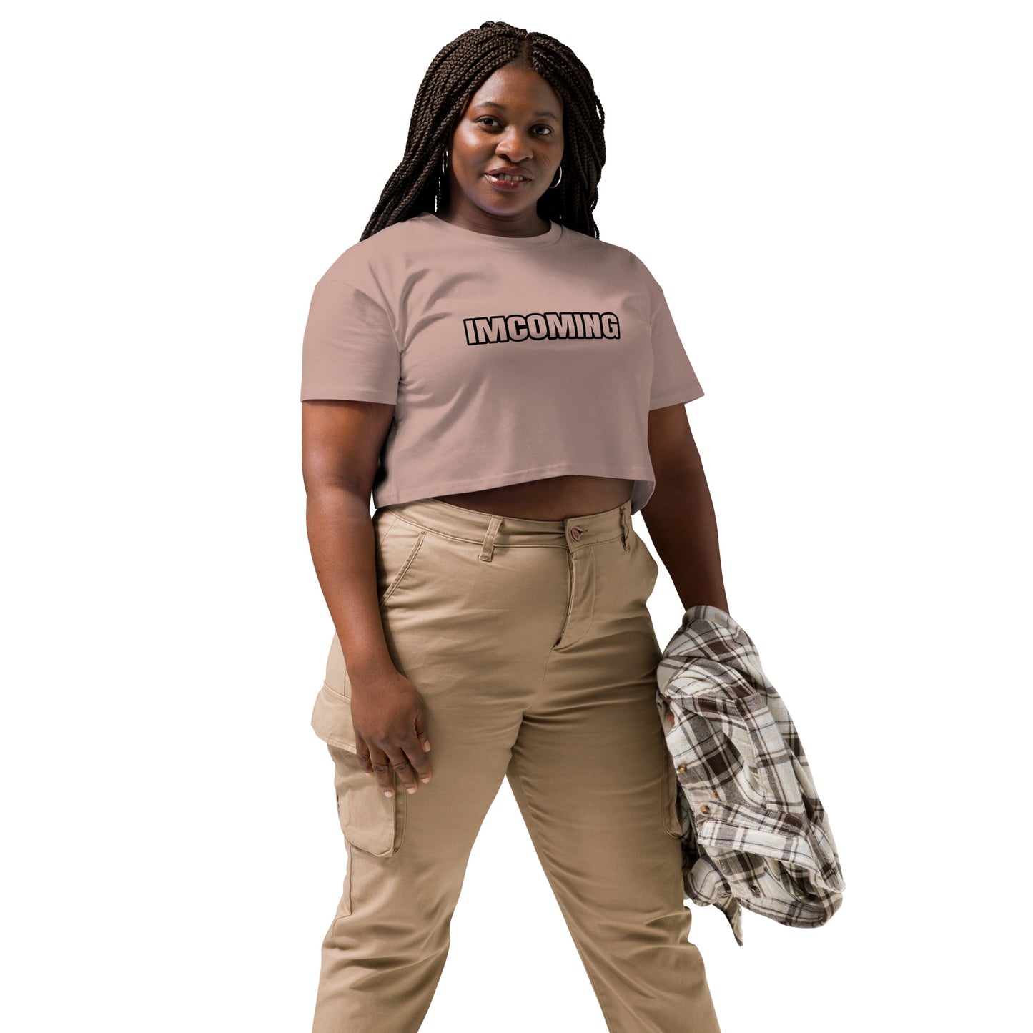 OG IMCOMING BLACK crop top